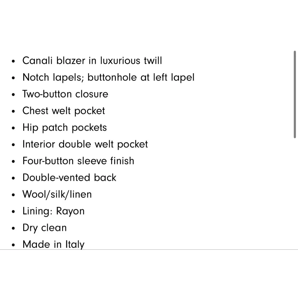 NWT Men's Canali Green Wool-Blend Twill Blazer 41R (52IT) - Picture 7 of 7